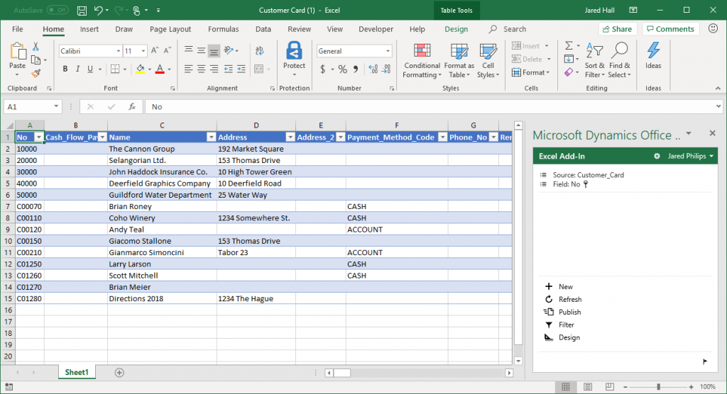 Business Central Edit in Excel