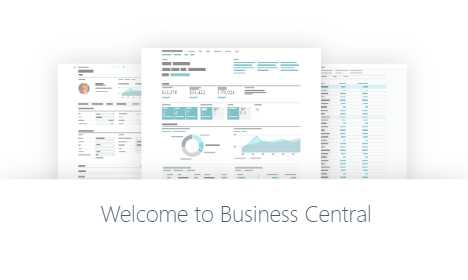 Business Central 2020 welcome page